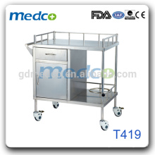 T419 Matériel en acier inoxydable équipement médical chariot